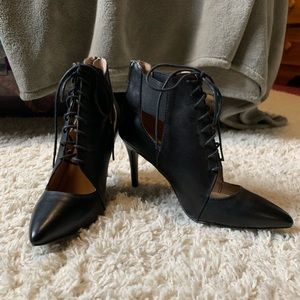 Black lace up heels